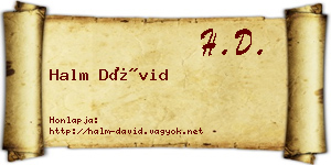 Halm Dávid névjegykártya